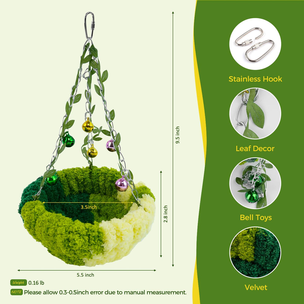 Admaison plush bird bed indoors-outdoors highlights soft warmth for small birds.