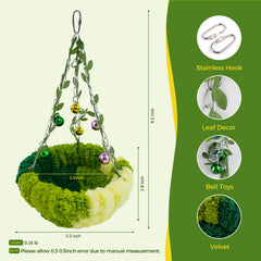Admaison plush bird bed indoors-outdoors highlights soft warmth for small birds.