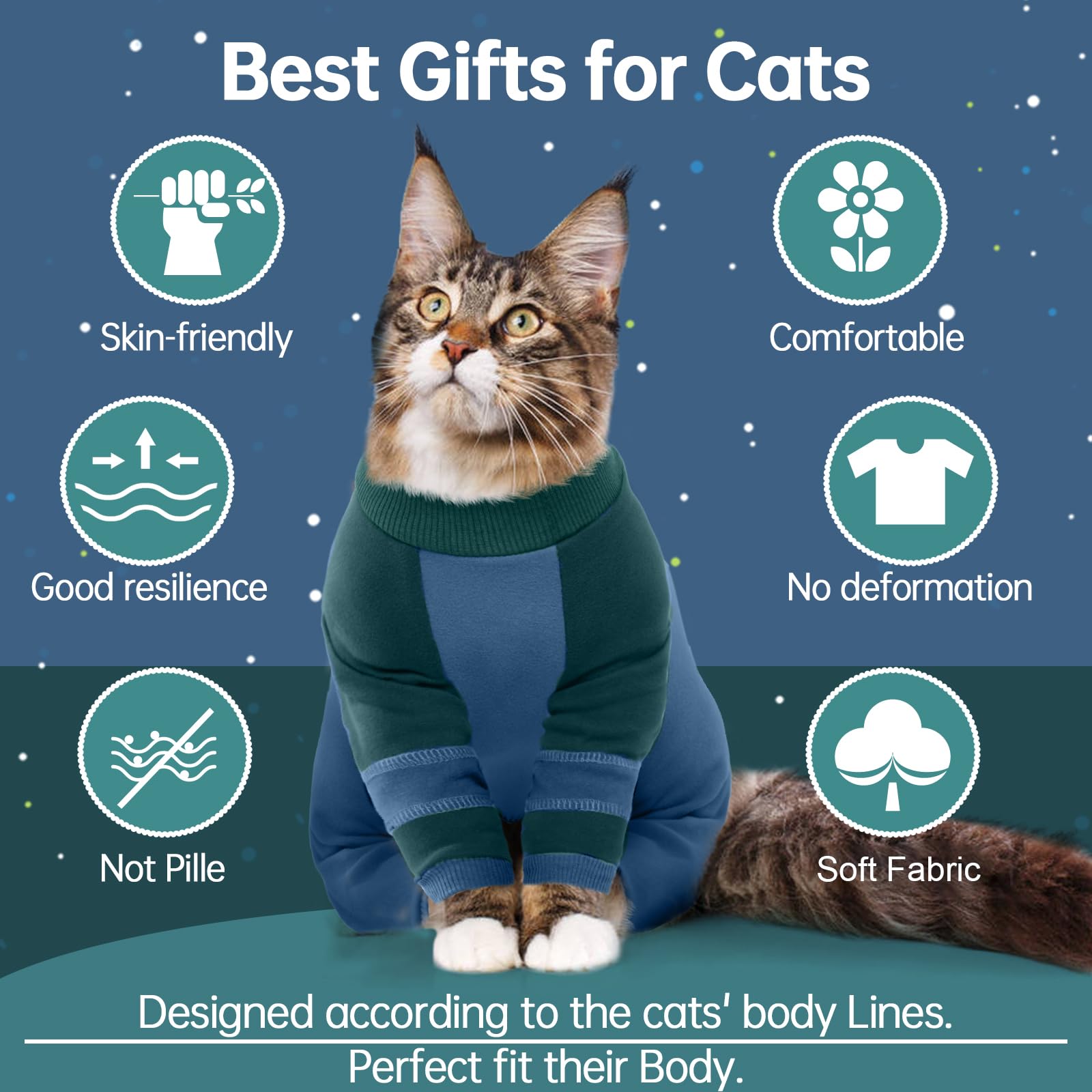 ADNIKIA cat surgery recovery suit protects wounds during recovery