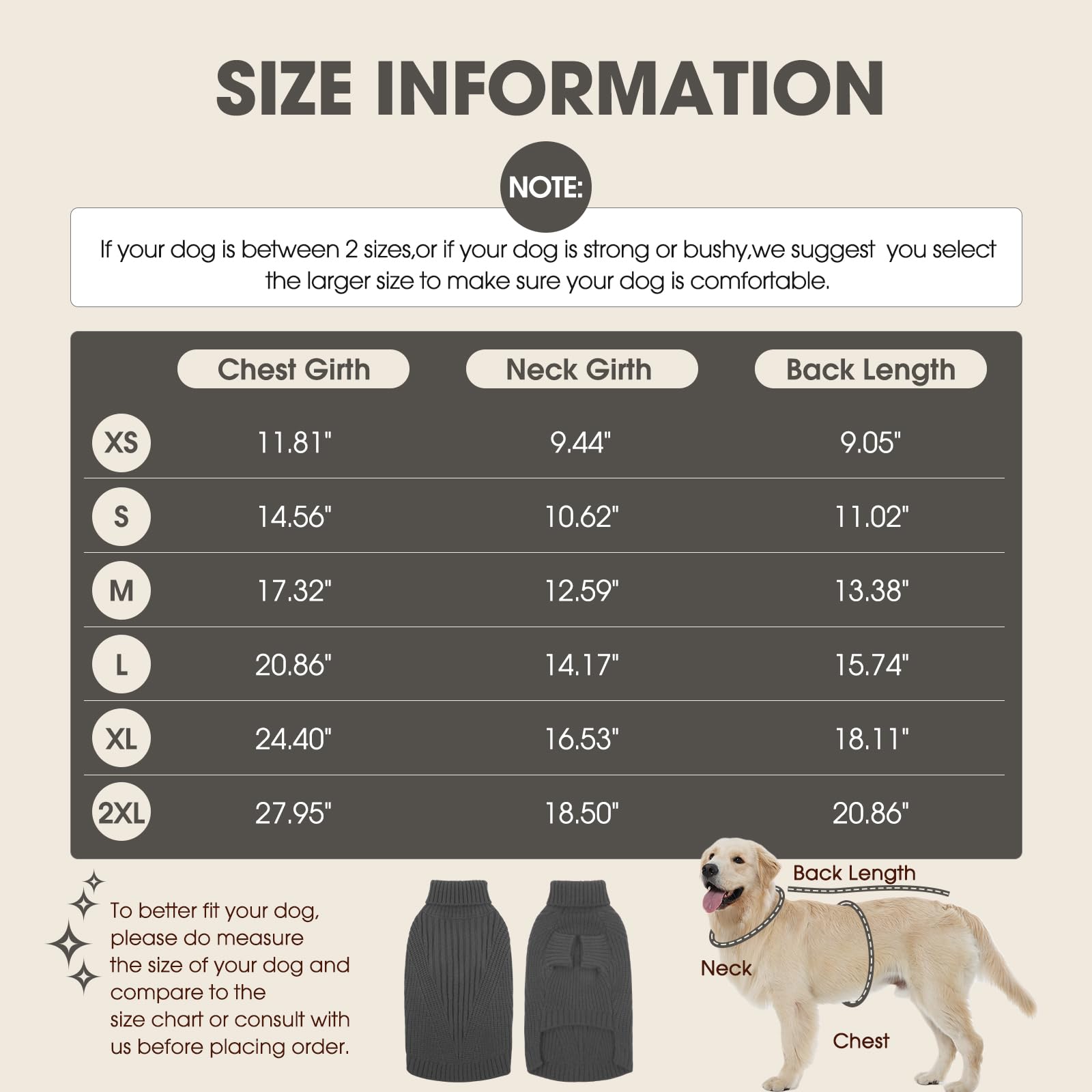 ADNIKIA dog medium sweater classic cable knit pattern for stylish cold-weather wear