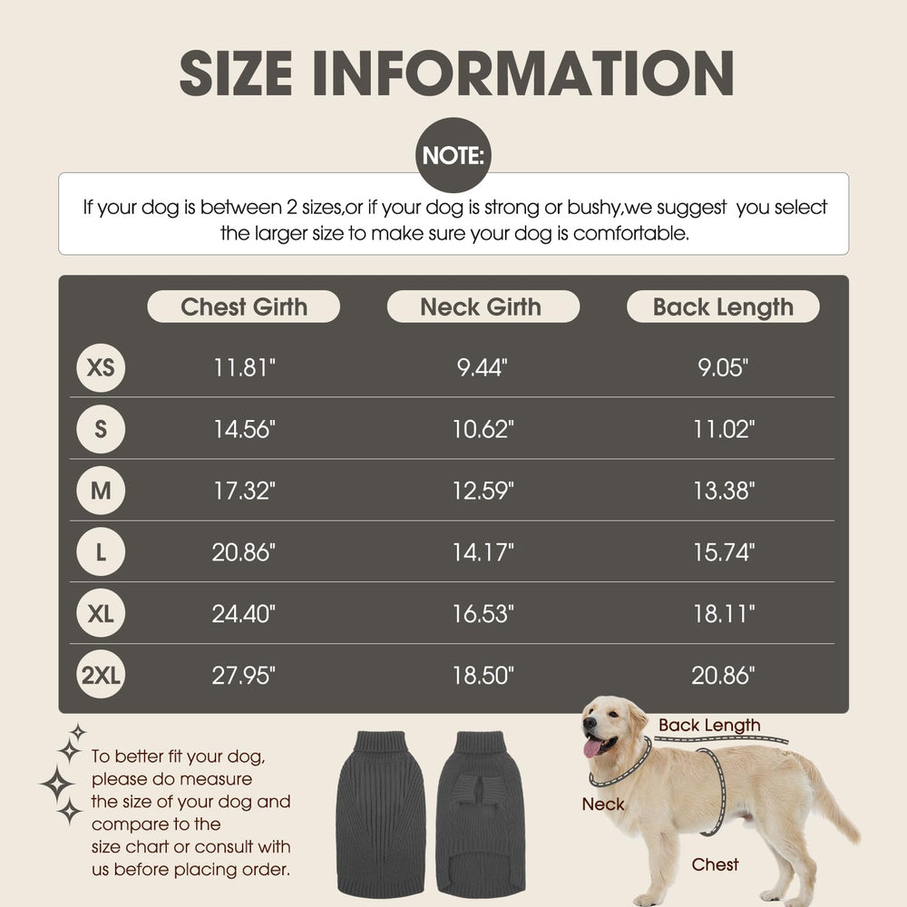 ADNIKIA dog medium sweater classic cable knit pattern for stylish cold-weather wear