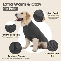 ADNIKIA dog medium sweater featuring turtleneck design for neck warmth