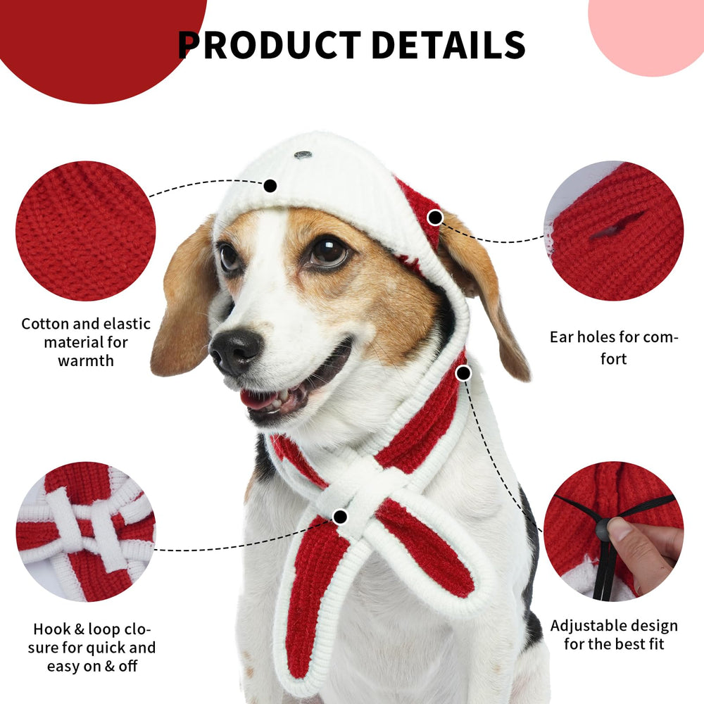 ADNIKIA dog winter hat ear holes provides snug warmth with easy on-off access.