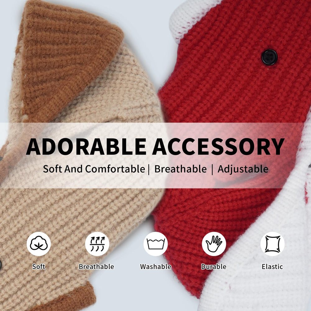 ADNIKIA dog winter hat knit material delivers lightweight warmth for comfort.
