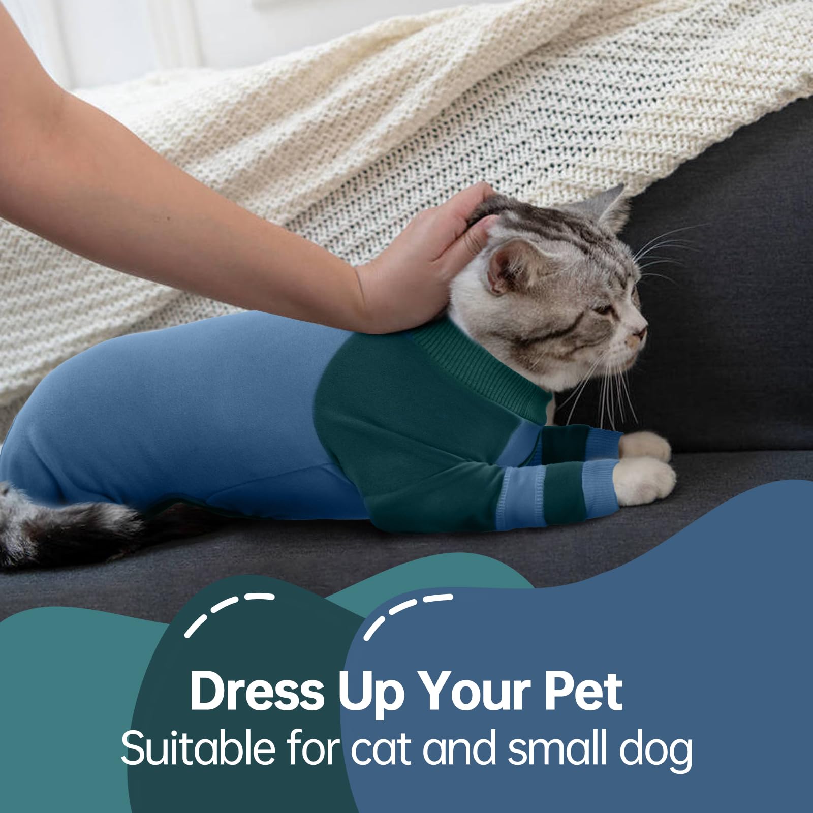 ADNIKIA indoor outdoor cat onesie versatile wear reduces fur spread