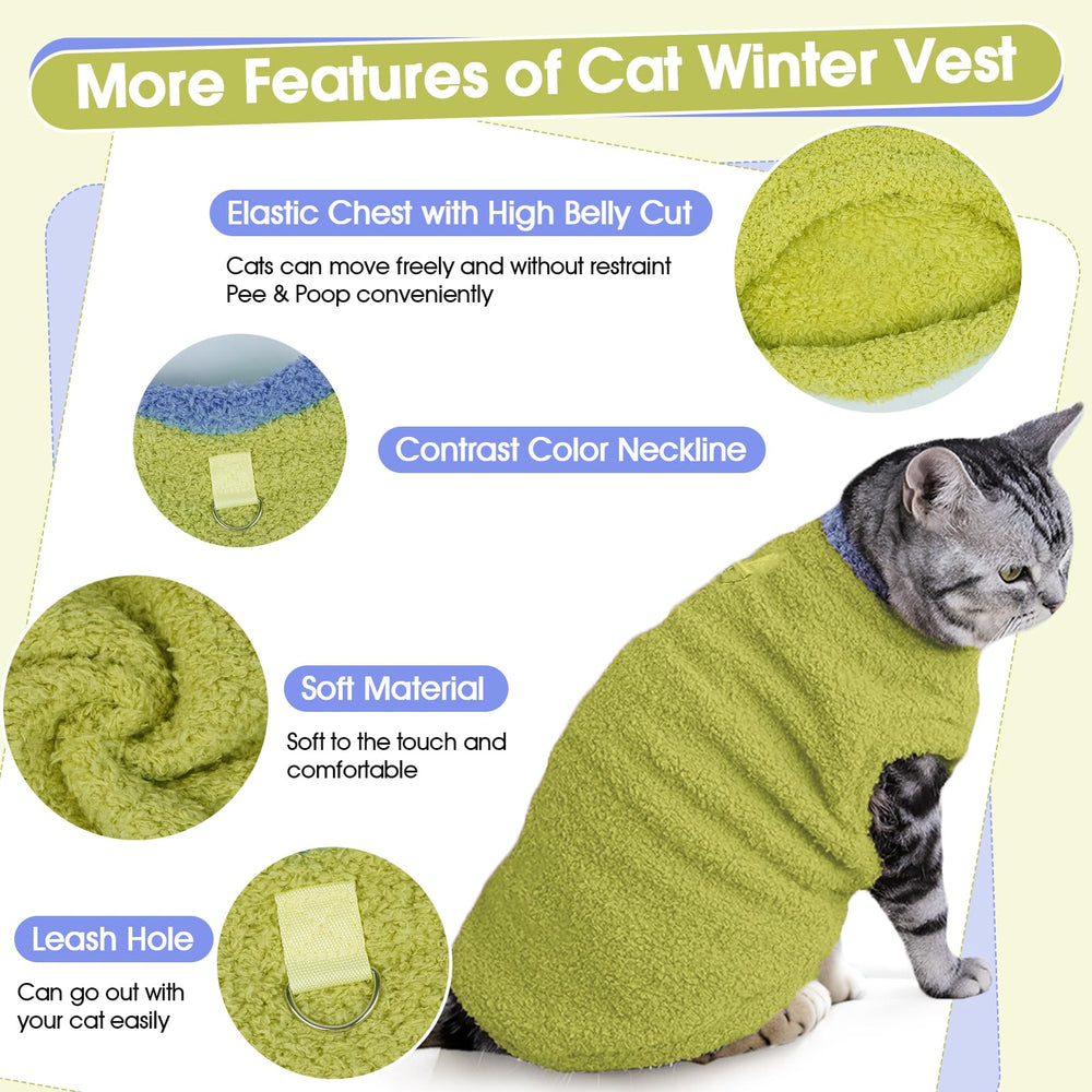 ADNIKIA warm fleece coat for cats enables easy dressing and outdoor warmth