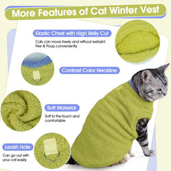 ADNIKIA warm fleece coat for cats enables easy dressing and outdoor warmth