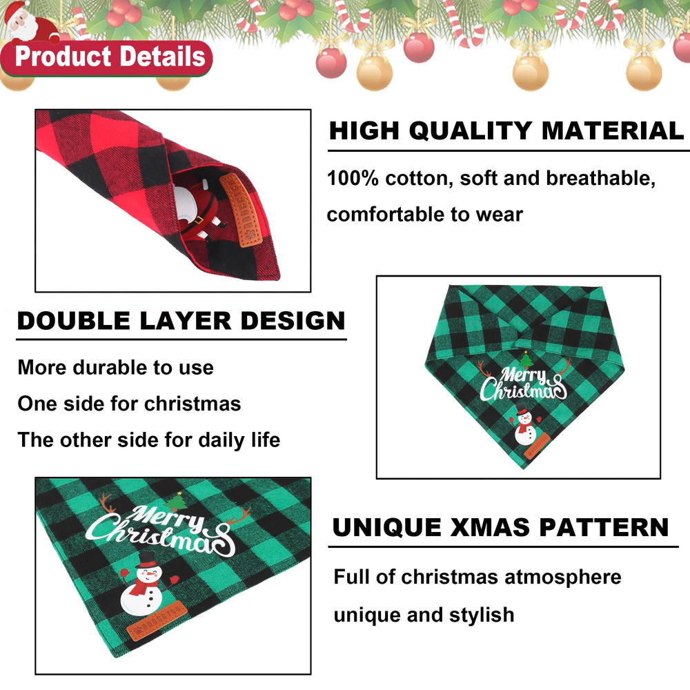 ADOGGYGO bandana diseño Feliz Navidad Papá Noel, festiva para eventos