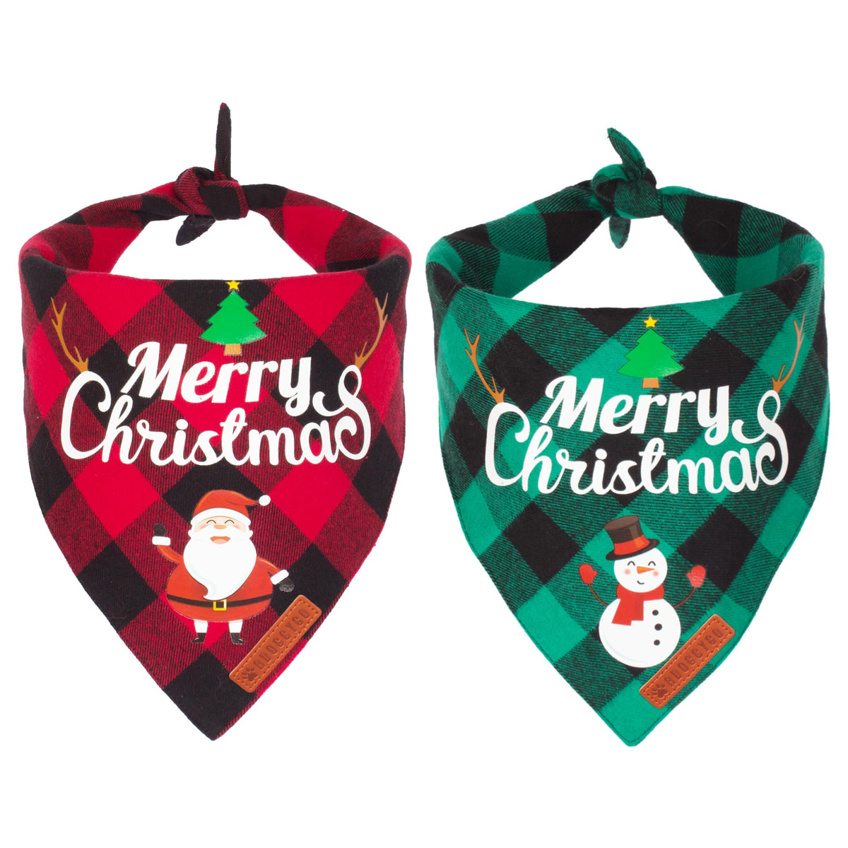 ADOGGYGO bandana navidad en cuadros rojo, ideal para lucir festivo