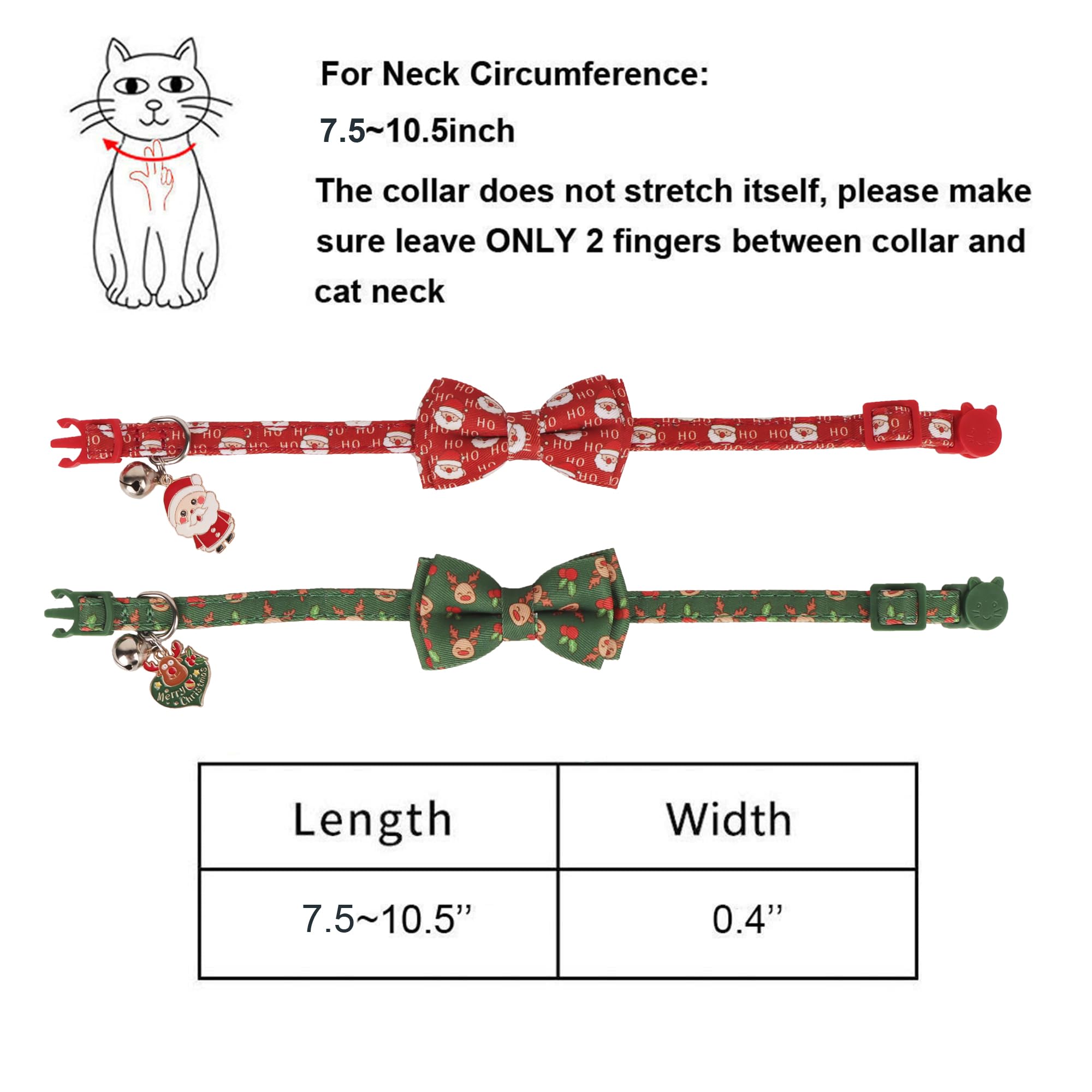 ADOGGYGO two-pack Christmas collars, convenient gift-ready set for cats.