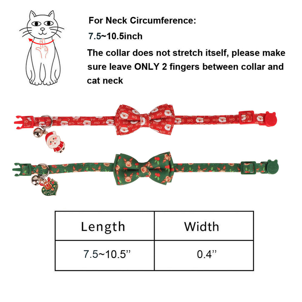 ADOGGYGO two-pack Christmas collars, convenient gift-ready set for cats.