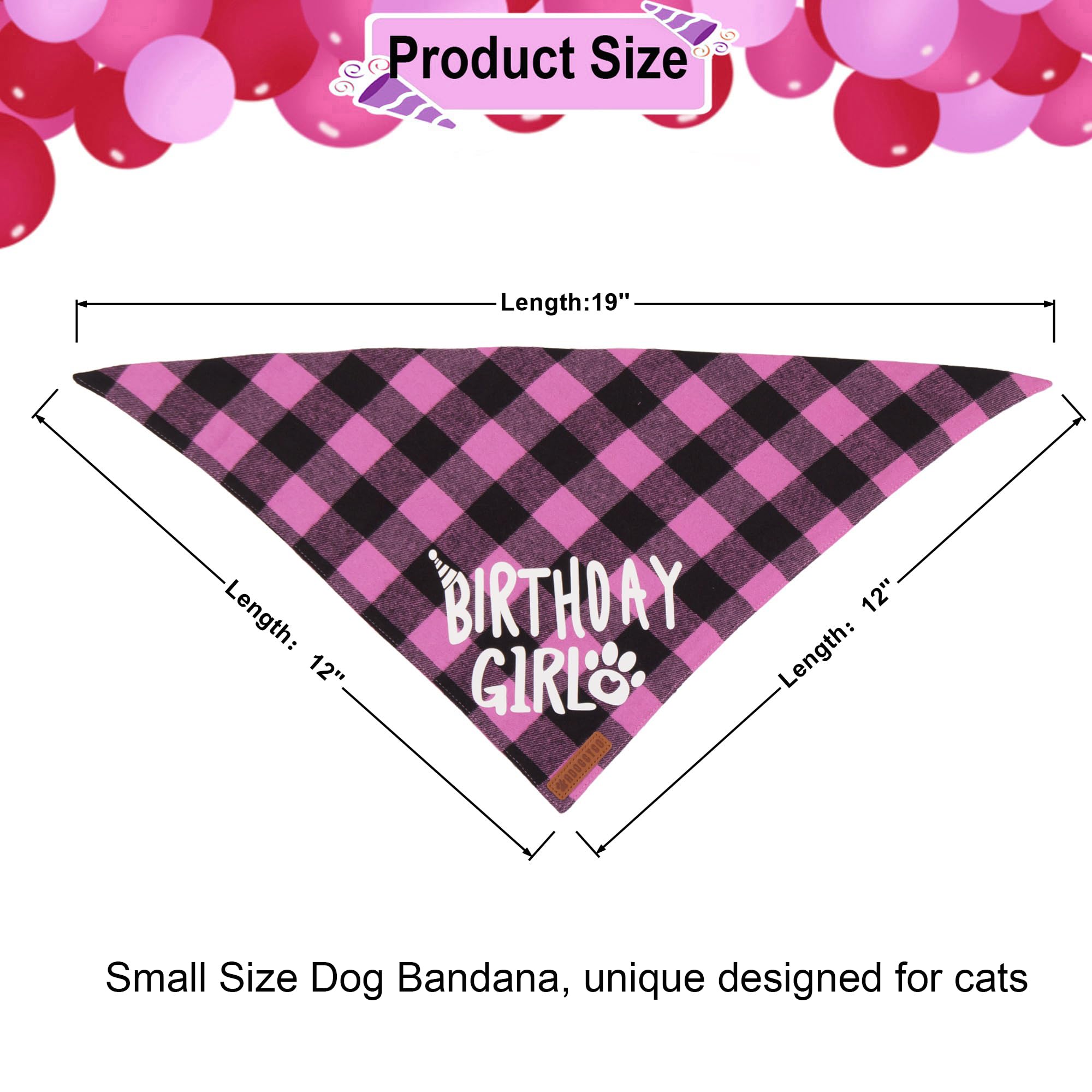 ADOGGYGO cat birthday party set includes hat, bandana, and bowtie for coordinated styling.