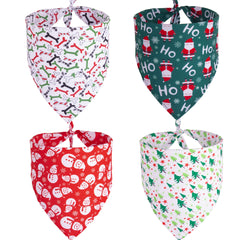 ADOGGYGO Christmas bandana 4-pack patterns provide festive style for large-to-XL dogs