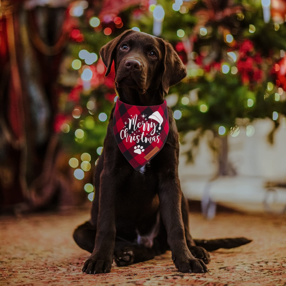 ADOGGYGO green plaid Christmas bandana for everyday wear with cozy, stylish charm