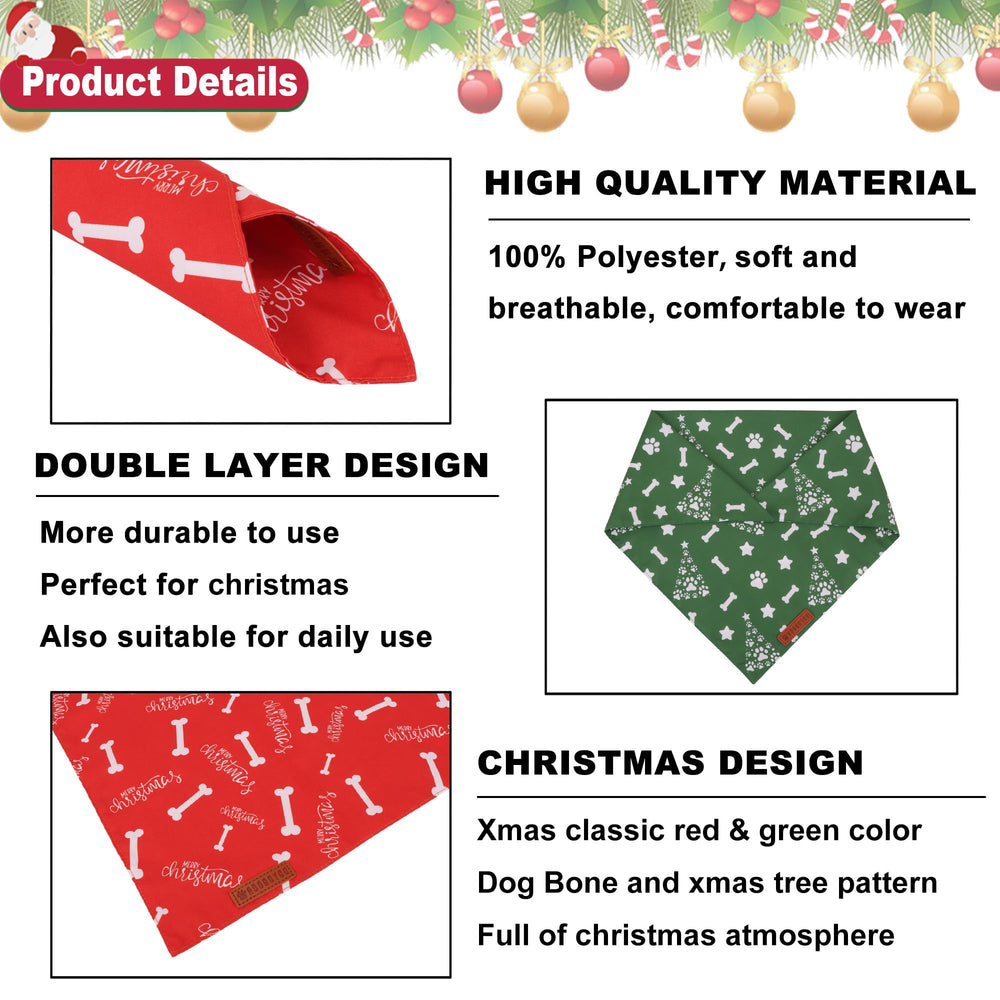 ADOGGYGO Christmas bandana on walks creates festive look during winter strolls
