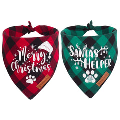 ADOGGYGO red plaid Christmas bandana on a dog adds festive holiday photos look