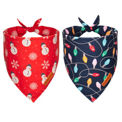 ADOGGYGO Christmas dog bandana with snowman pattern for festive photo moments.