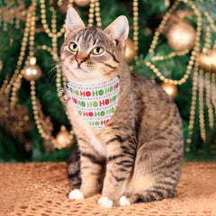 ADOGGYGO collar with bandana front view showcasing festive pattern for holiday photo moments