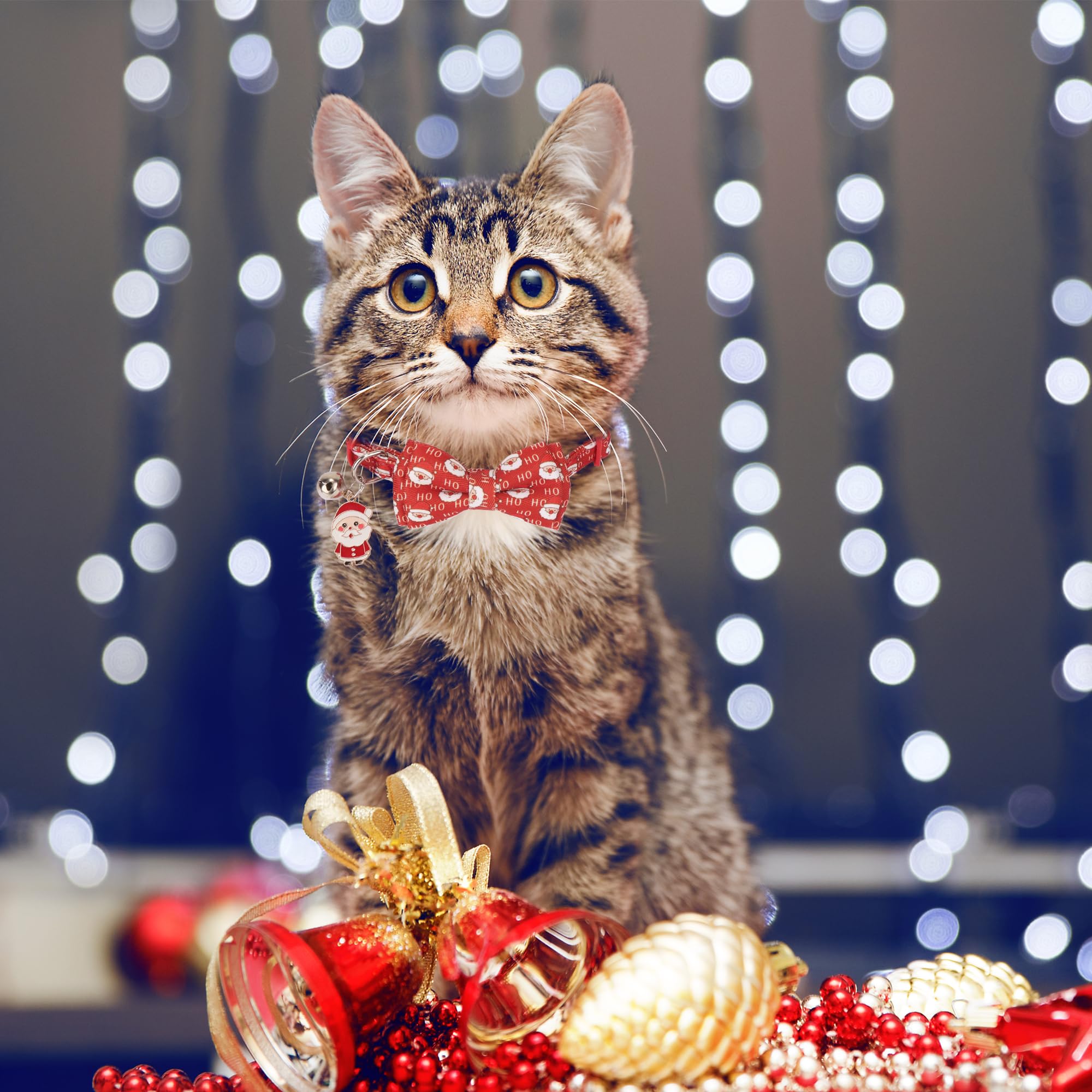 ADOGGYGO green deer pattern collar adds festive charm while keeping cats comfortable.