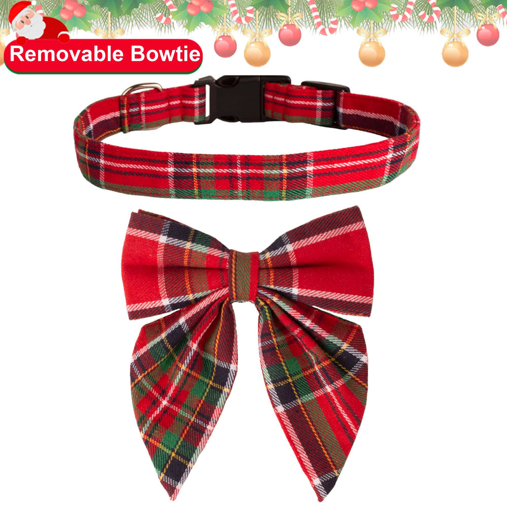 ADOGGYGO size large Christmas collar fits larger dogs for festive wear.