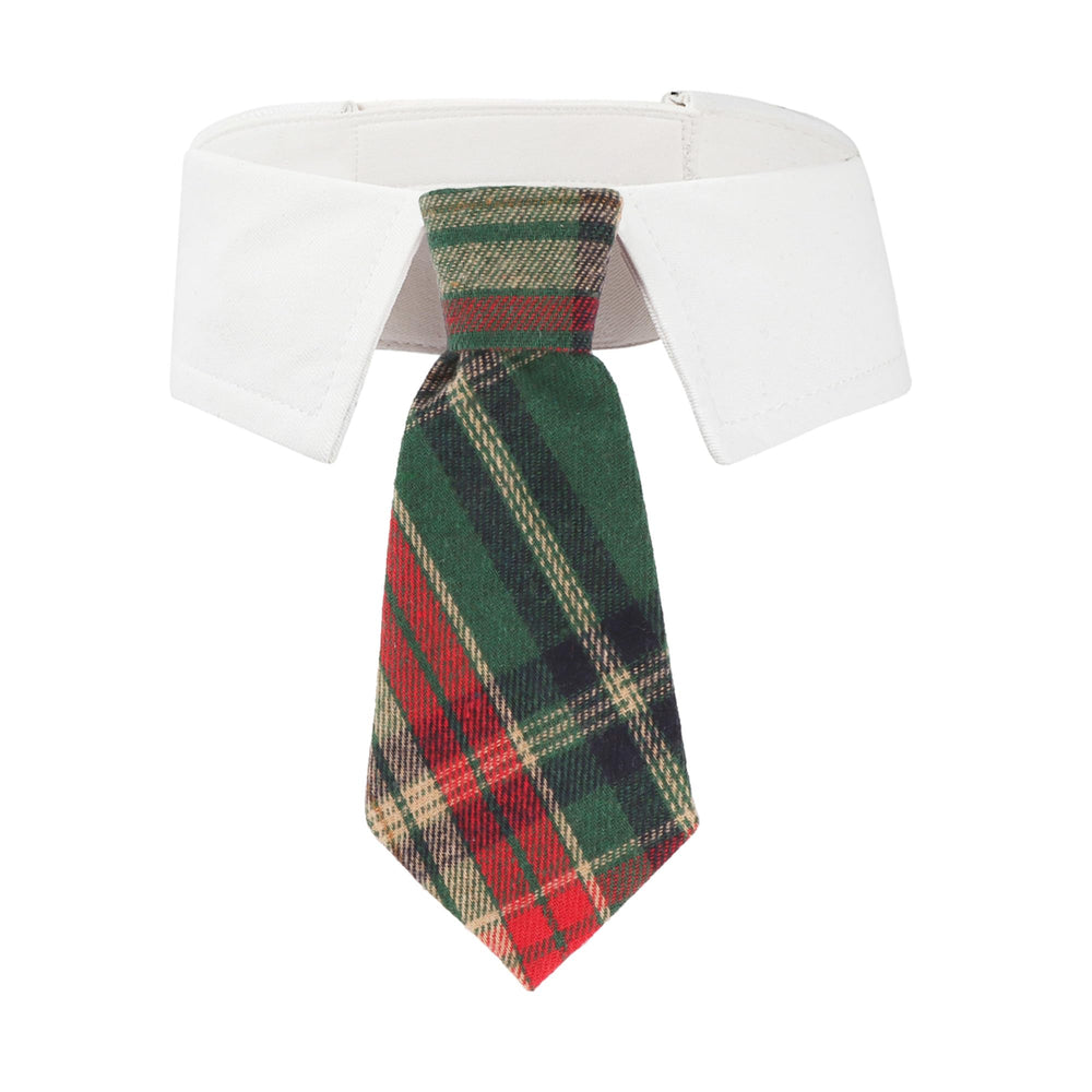 ADOGGYGO Christmas dog necktie worn during holiday photos for a dapper, festive look.