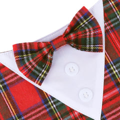 ADOGGYGO Christmas dog tuxedo bandana adjustable strap, ensures comfortable fit for XL breeds.