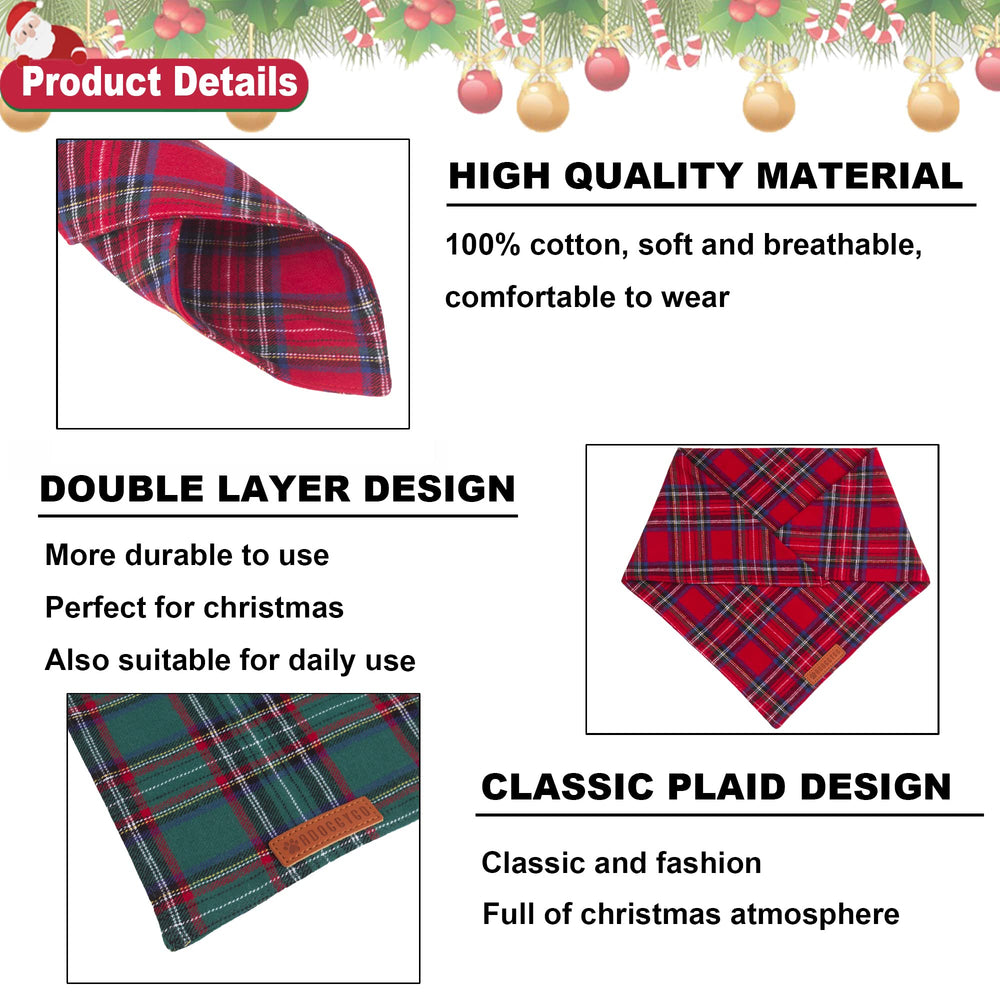 ADOGGYGO Christmas pet bandana pack two ready for holiday