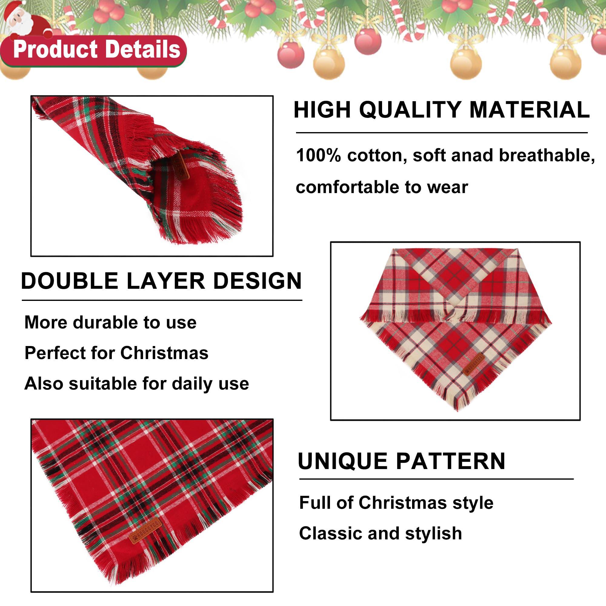ADOGGYGO two-pack Christmas bandanas make a festive gift.