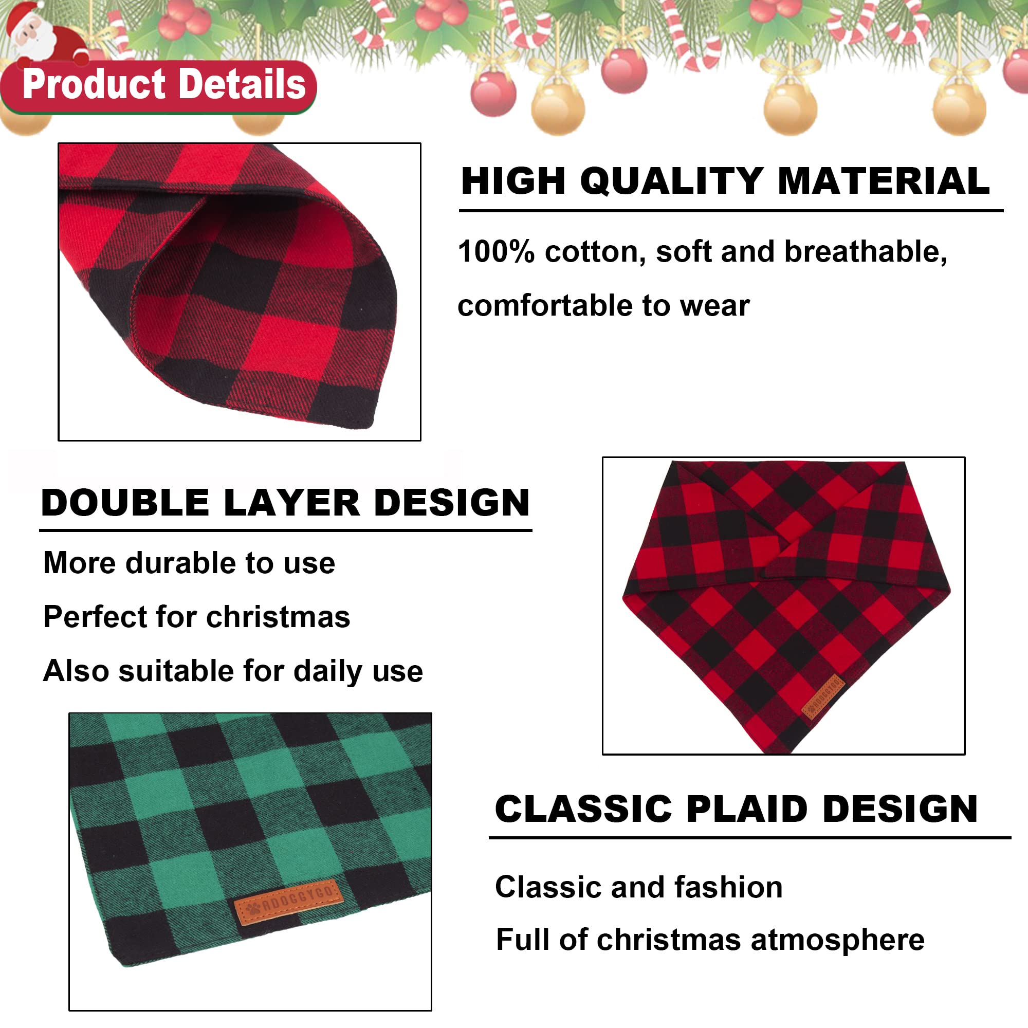 ADOGGYGO Christmas plaid pack showcases four-color versatility for daily wear.