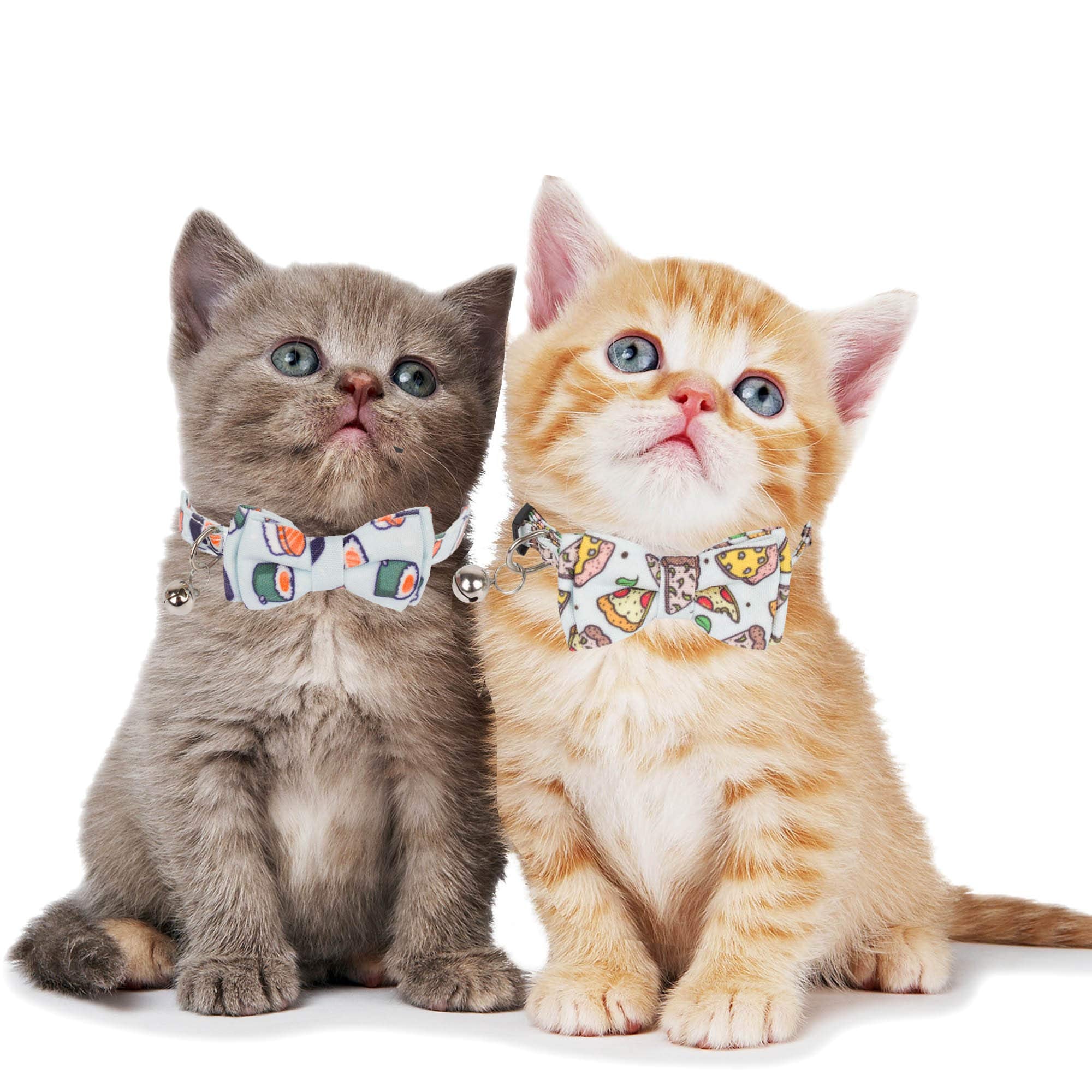 ADOGGYGO collar gato con pajarita extraíble, fácil de quitar para limpieza