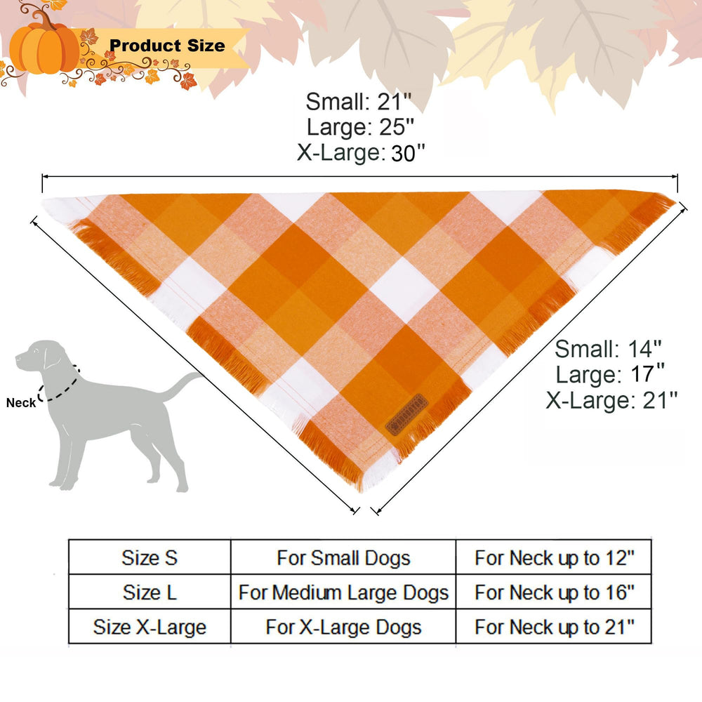 ADOGGYGO gift-pack with two orange plaid bandanas for dogs
