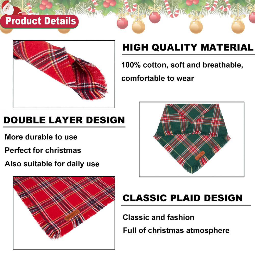 ADOGGYGO model wearing red plaid bandana during holiday photoshoots.