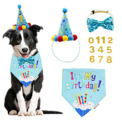 ADOGGYGO dog birthday bandana scarf—soft, photo-ready accessory for celebrations.