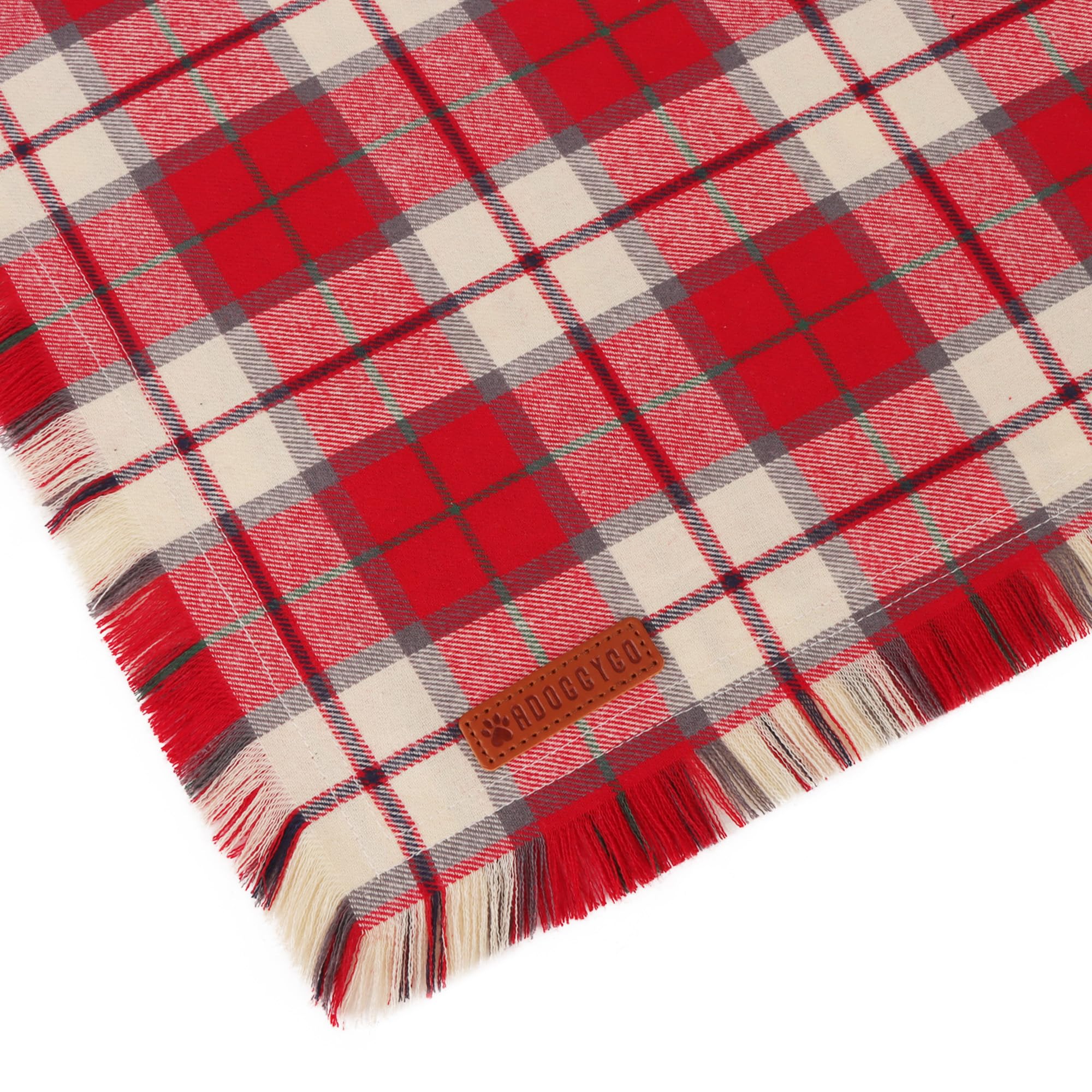 ADOGGYGO dog bandana on photoshoot-ready holiday look.