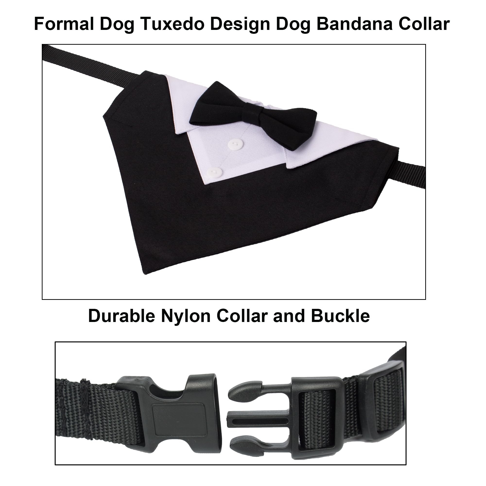 ADOGGYGO tuxedo-style collar with D-ring for leash-ready outings