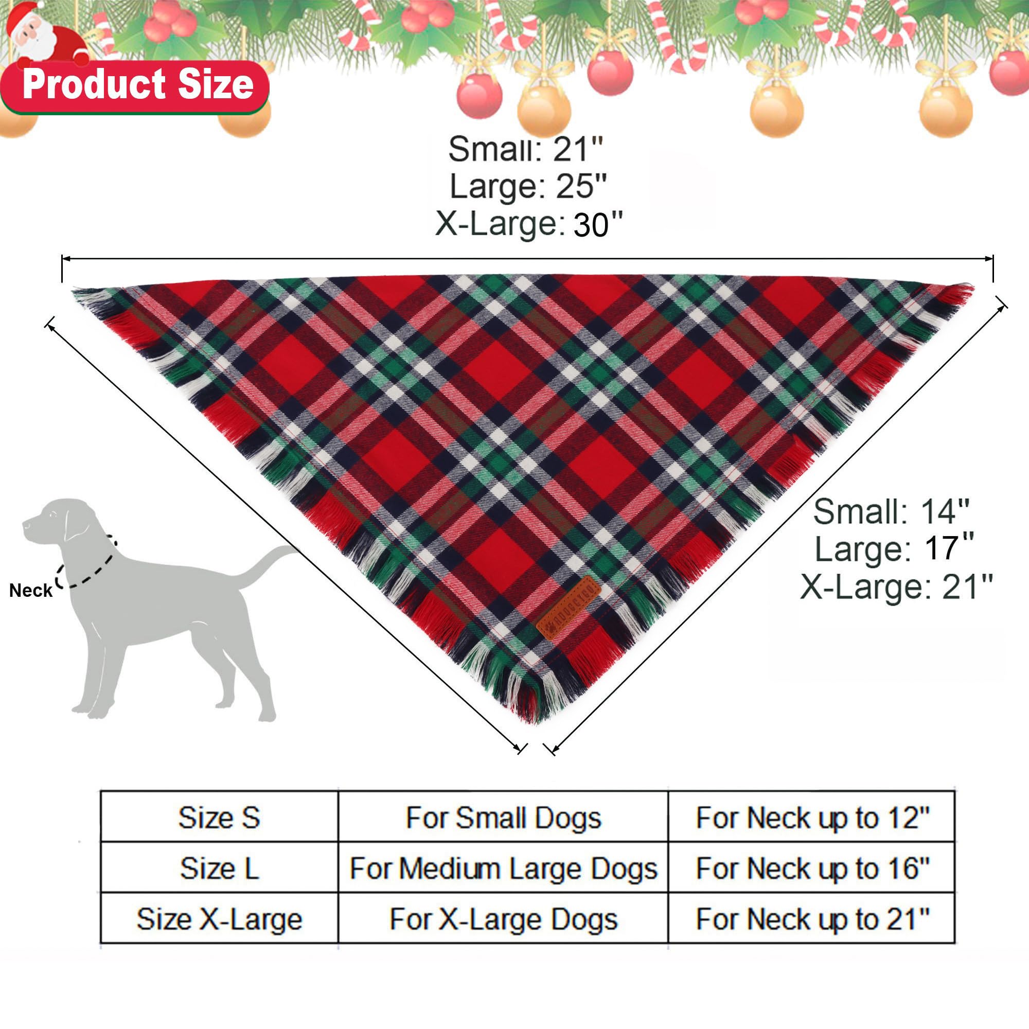 ADOGGYGO dog wearing Christmas bandana in a cheerful seasonal setting