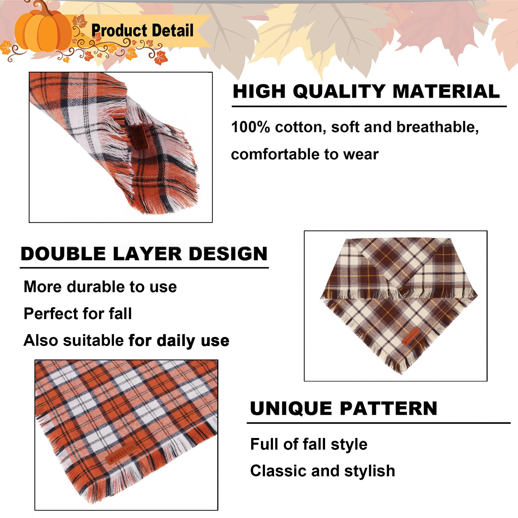 ADOGGYGO fall bandana ideal for Halloween and Thanksgiving photos.
