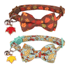 ADOGGYGO fall cat collar with removable bow bell for easy customization