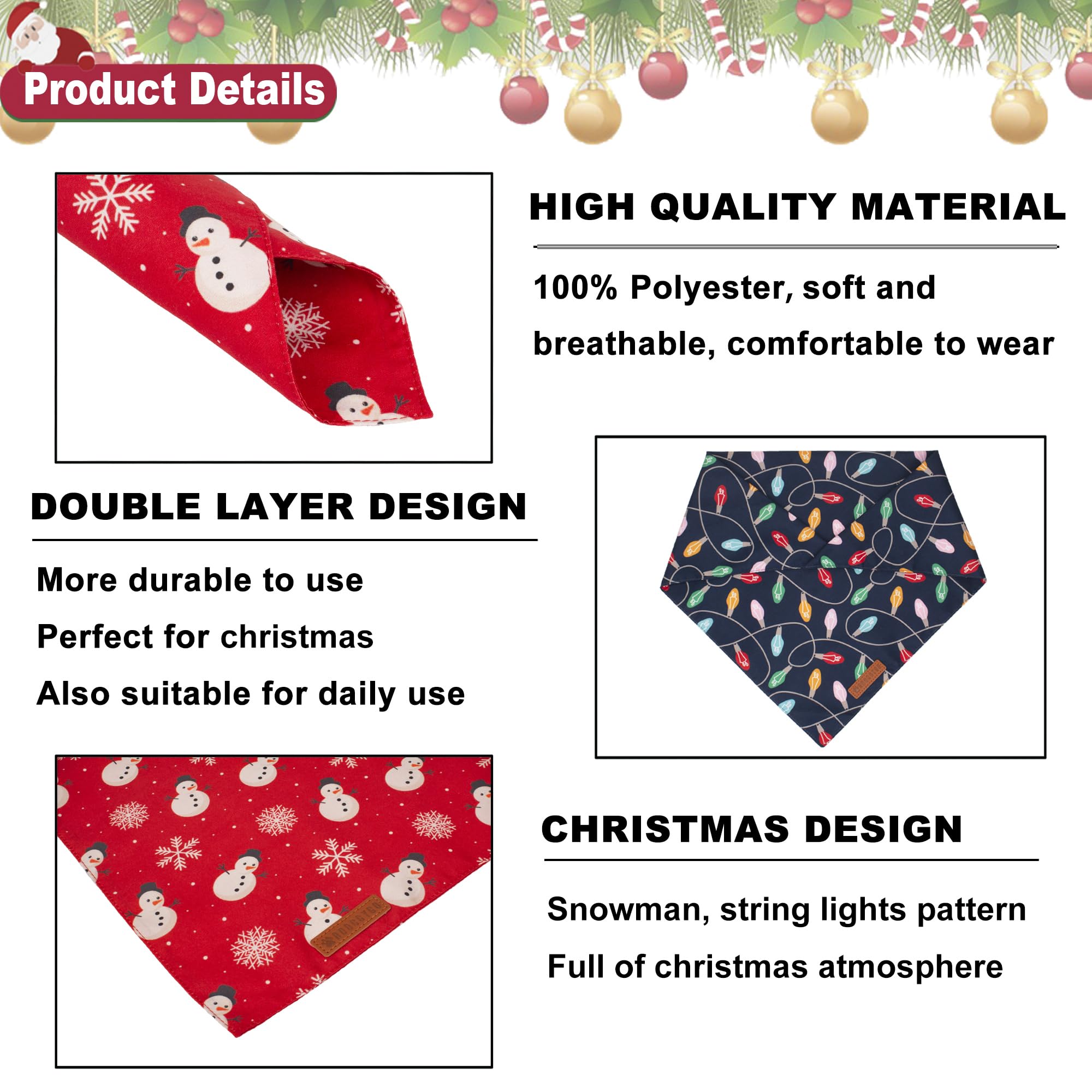 ADOGGYGO dual-layer dog bandana highlighting durable stitching for long-lasting wear.