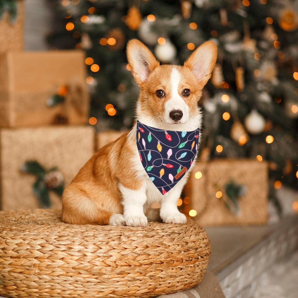 ADOGGYGO large dog bandana demonstrates up to 18-inch neck fit for bigger breeds.