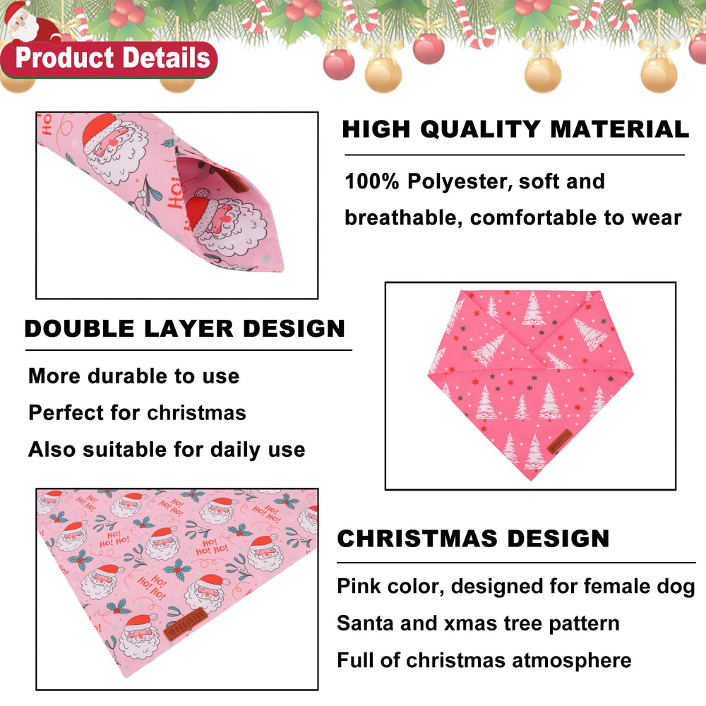 ADOGGYGO Pink neat‑stitch bandana prevents fraying and stays tidy.