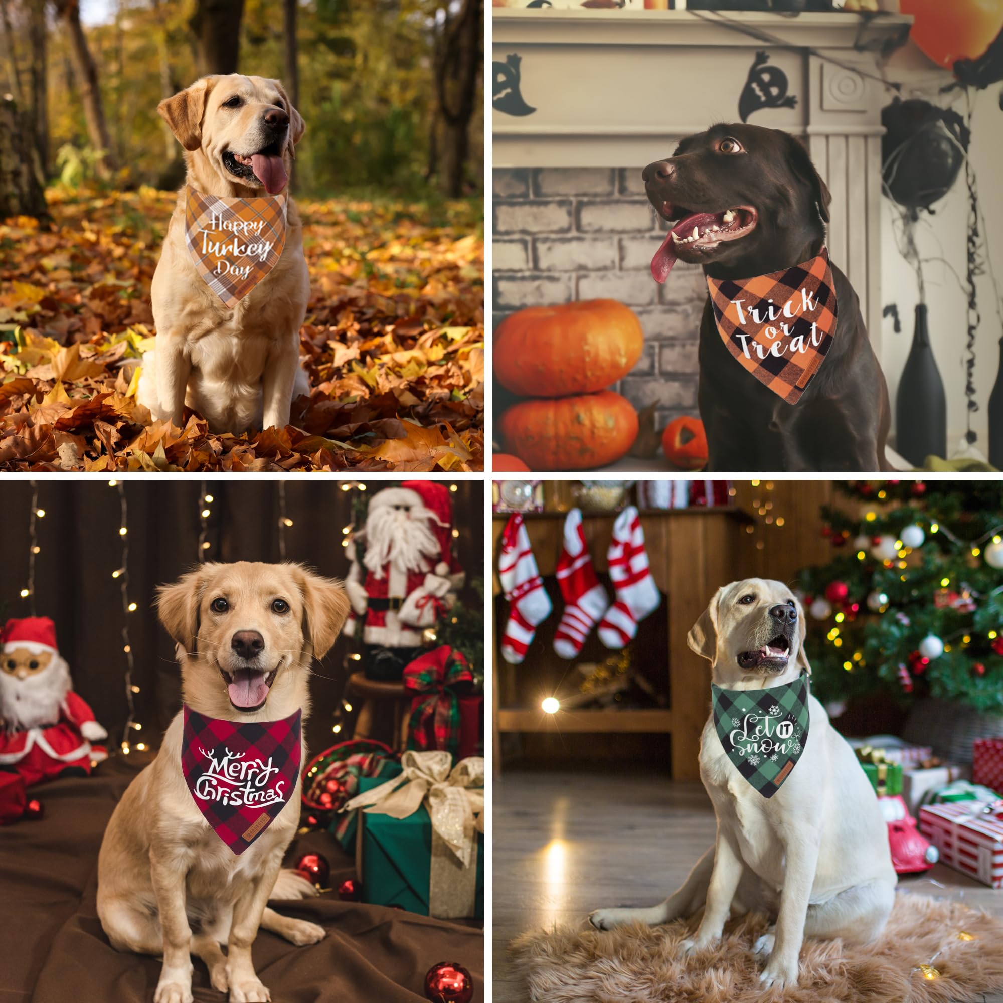ADOGGYGO plaid holiday dog bandana Thanksgiving adds cozy seasonal charm
