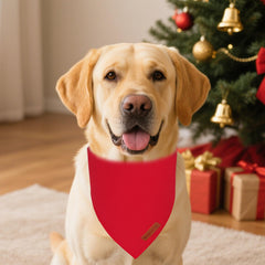 ADOGGYGO red bandana close-up, soft cotton texture for gentle wear