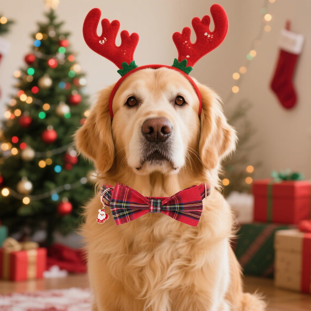 ADOGGYGO red plaid close-up shows premium fabric and holiday style.