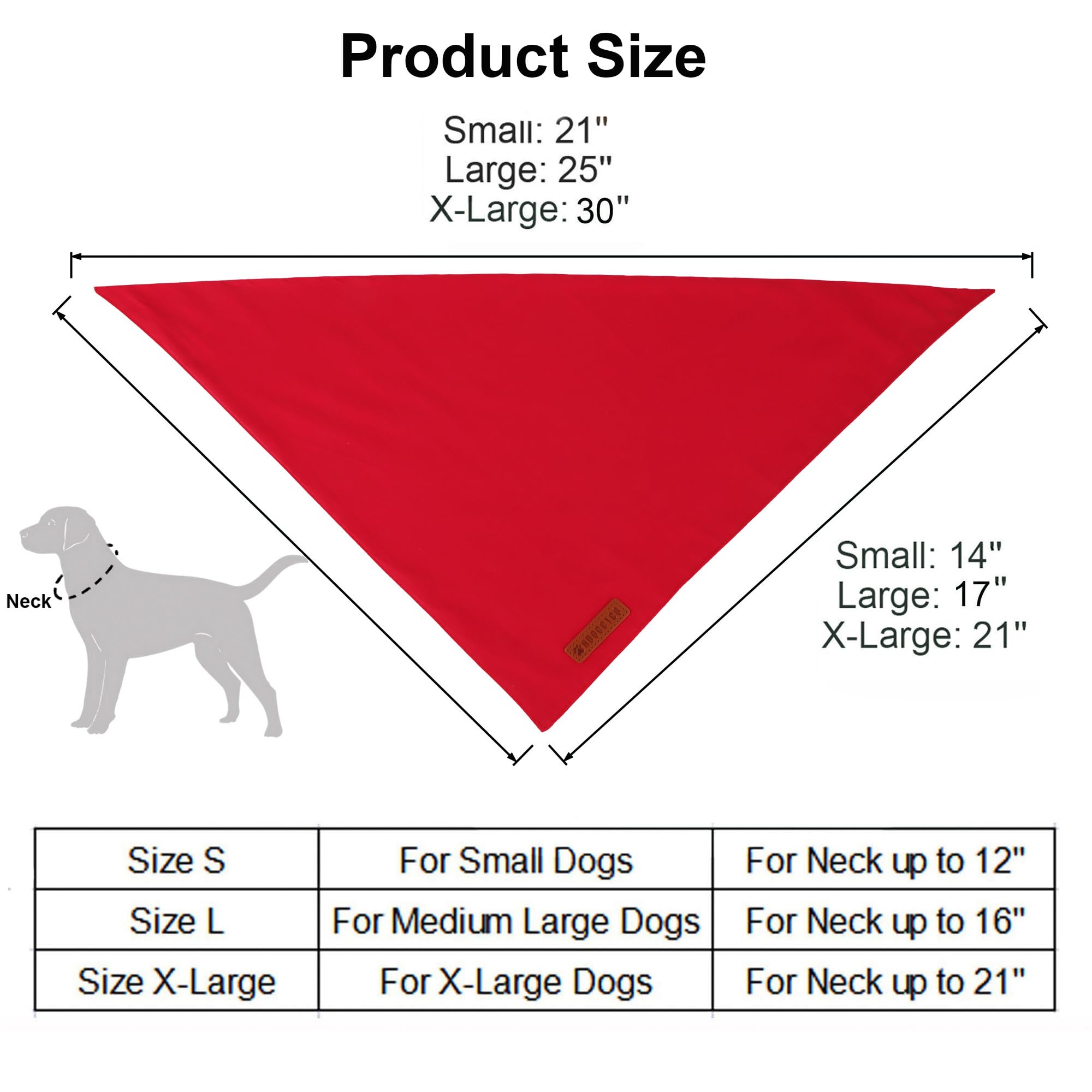 ADOGGYGO size guide showing neck measurements for large dogs