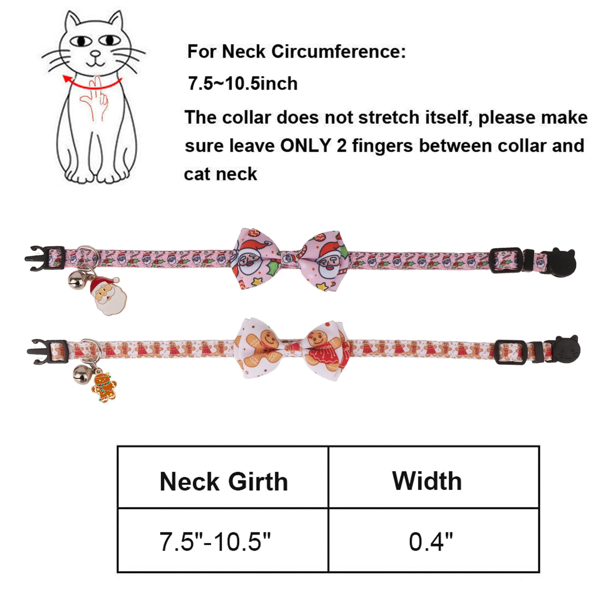 ADOGGYGO two-pack christmas cat collars offer versatile daily and festive options.