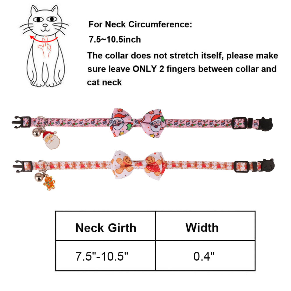 ADOGGYGO two-pack christmas cat collars offer versatile daily and festive options.