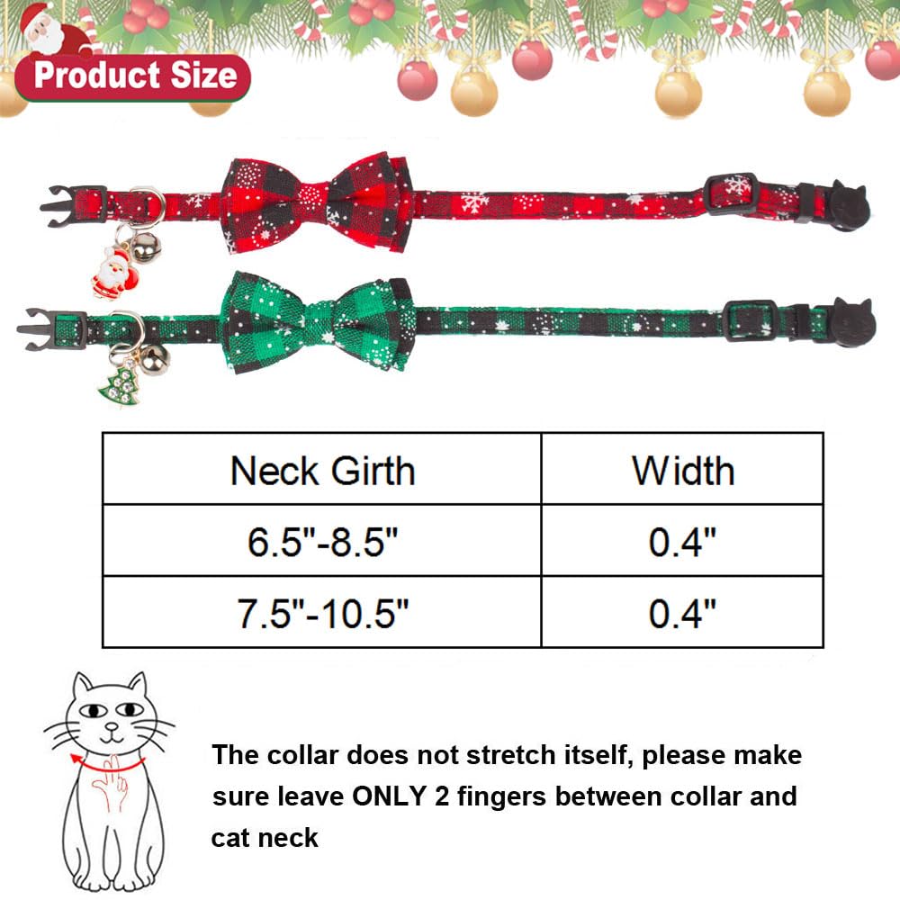 ADOGGYGO two-pack Christmas collars in red and green offer versatile styling