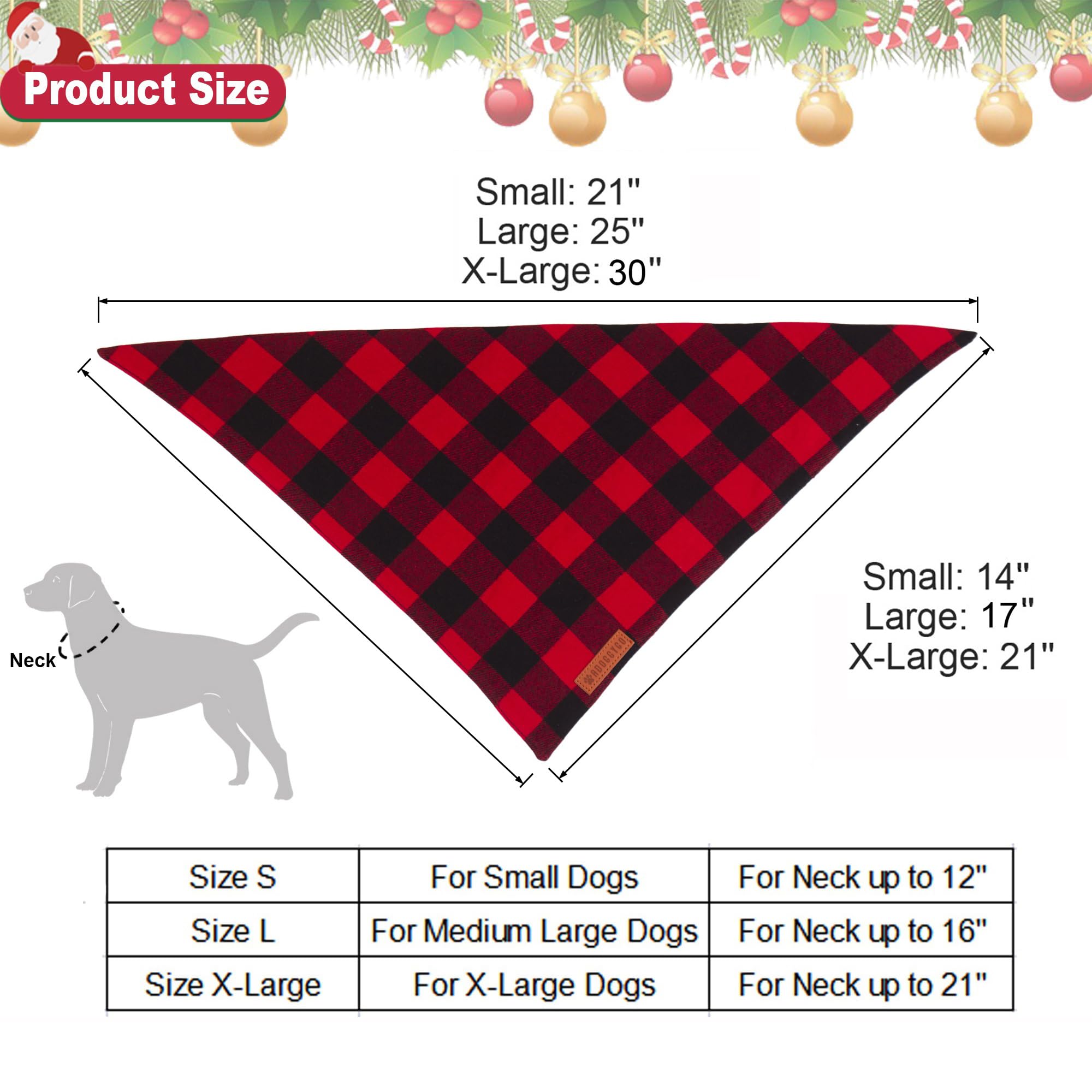 ADOGGYGO white plaid dog bandana adds fresh seasonal charm.