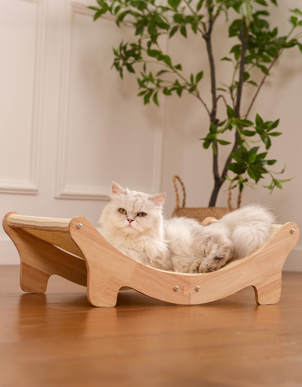Adolug natural sisal scratcher bed showing two-in-one cat lounge and scratcher